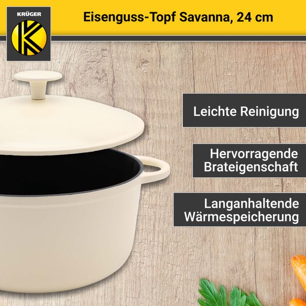 Eisenguss Fleischtopf SAVANNA, 24 cm