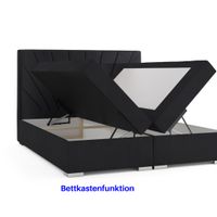Boxspringbett MALIBU mit Bettkasten 180 x 200 cm Webstoff Schwarz Bett Bettkasten Hotelbett