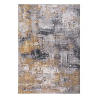 Teppich pfegeleicht Kurzflor Grau-Gelb 290 x 200 x 0,7 cm