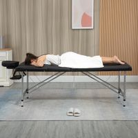 Massageliege höhenverstellbarer Massagebett max. 130 kg Belastbar Schwarz