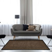 Fußmatte waschbar Gummiumrandung rutschfest Braun 150 x 90 x 0,7 cm