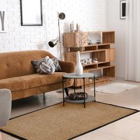 Fußmatte waschbar Gummiumrandung rutschfest Beige 150 x 90 x 0,7 cm