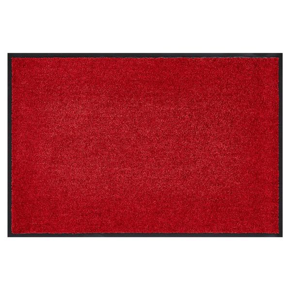 Fußmatte waschbar Gummiumrandung rutschfest Rot 120 x 90 x 0,7 cm