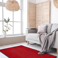 Fußmatte waschbar Gummiumrandung rutschfest Rot 120 x 90 x 0,7 cm