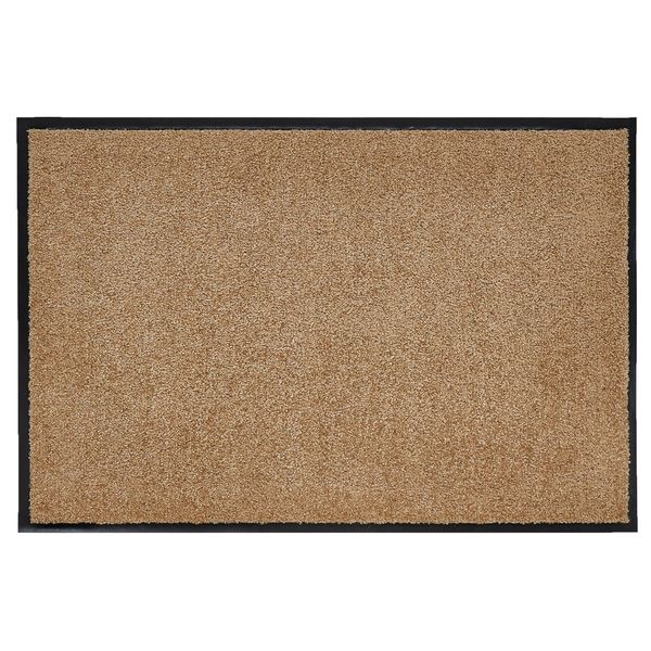 Fußmatte waschbar Gummiumrandung rutschfest Beige 120 x 90 x 0,7 cm