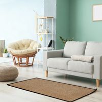 Fußmatte waschbar Gummiumrandung rutschfest Beige 120 x 90 x 0,7 cm