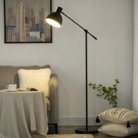 Stehlampe höhenverstellbar 40 W Standlampe mit E27 Sockel, für Wohnzimmer, Schlafzimmer, Schwarz