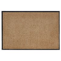 Fußmatte waschbar Gummiumrandung rutschfest Beige 90 x 60 x 0,7 cm