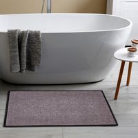 Fußmatte waschbar Gummiumrandung rutschfest Taupe 90 x 60 x 0,7 cm