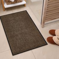Fußmatte waschbar Gummiumrandung rutschfest Braun 90 x 60 x 0,7 cm