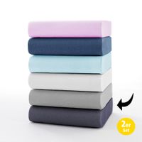 Premium Jersey Spannbetttuch - ca. 180 - 200 x 200 cm, Anthrazit, 2er-Set