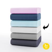 Premium Jersey Spannbetttuch - ca. 180 - 200 x 200 cm, Weiß, 2er-Set