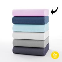 Premium Jersey Spannbetttuch - ca. 180 - 200 x 200 cm, Rosé, 2er Set