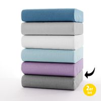 Jersey Spannbetttuch - ca. 90 x 190 - 100 x 200 cm, 2er-Set, Grau