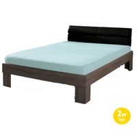 Jersey Spannbetttuch - ca. 90 x 190 - 100 x 200 cm, 2er-Set, Hellblau