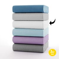 Jersey Spannbetttuch - ca. 90 x 190 - 100 x 200 cm, 2er-Set, Offwhite