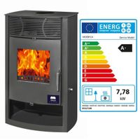 Kamin Ofen Kaminofen Anthrazit 130mm Rauchrohr 7,8 KW BimSchV 1-2 EEK A+ Denice