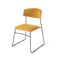 Mundo Stapelstuhl Gelb, Velours gepolstert, feuerhemmend, 54x55x79cm (BxTxH), 53004