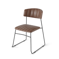 Mundo Stapelstuhl Cognac, kunstleder gepolstert, feuerhemmend, 54x55x79cm (BxTxH), 53001