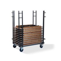 Bankettisch rechteckig Transportwagen, Größenverstellbar, Hammerschlag, 126-208x84-100x168cm (BxTxH), T90700