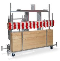 Marktstand Transportwagen, galvanisierter Stahl, 241,5x72x198cm (BxTxH), T91500