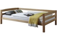 Einzelbett Nora in Buche massiv, natur lackiert, Liegefläche 120x200 cm, ohne Lattenrost