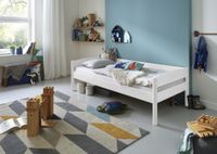 Einzelbett MICHELLE 90x200 cm Buche massiv weiß lackiert