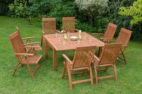 Comodoro Set 9tlg. Quadrat Ausziehtisch