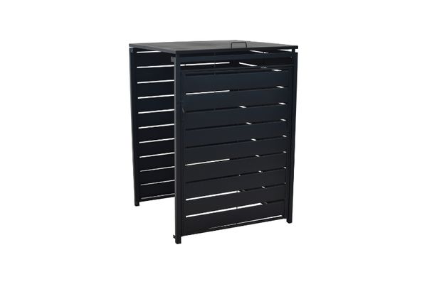 Mülltonnenabdeckung Anbau groß Aluminium mit Stahl