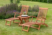 Deckchair Set 3tlg. 2 Deckchair, Klapphocker