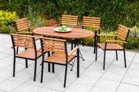 Schossgarten Set 7tlg. Klapptisch oval