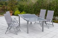 Taviano Set 5tlg. Ausziehtisch silber/diamantbraun