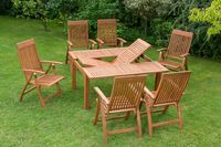 Comodoro Set 7tlg. Quadrat Ausziehtisch