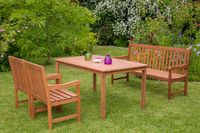 Santos Set 4tlg. 3er Bank, Tisch 150x90 cm