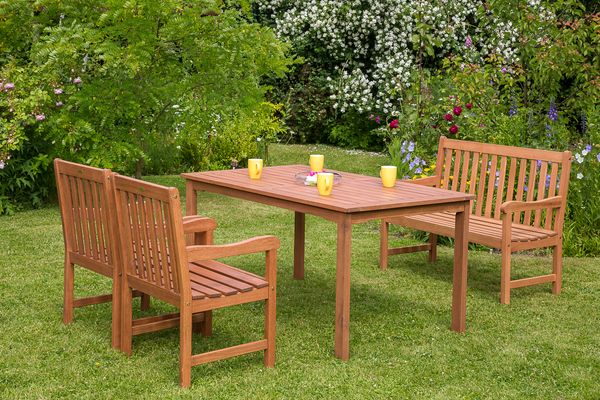 Santos Set 4tlg. 2er Bank, Tisch 150x90 cm