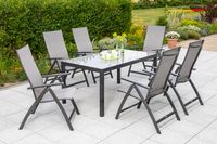 Vicenza Set 7tlg. graphit/diamantbraun Tisch 150x90 cm