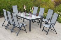 Florenz Set 9tlg. Tisch 190x100 cm Halbrundprofil