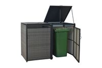 Mülltonnenabdeckung Basis + Anbau klein Kunststoffgeflecht