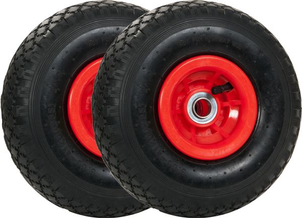 ProBauTec Luftrad für Sackkarren mit Kugellager incl. Montagematerial, 2 Stck.