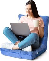 Bodenstuhl mit Rückenlehne, verstellbar, gepolstert, Blau