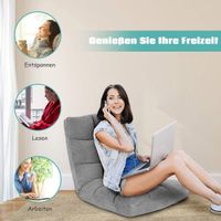 Bodenstuhl mit Rückenlehne, verstellbar, gepolstert, Grau