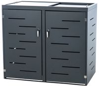 2er Mülltonnenverkleidung aus Edelstahl Mülltonnenbox Tanis, anthrazit