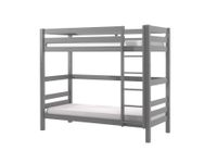 Etagen-Hochbett Pino 180 cm Höhe, Ausf. Kiefer massiv grau lackiert