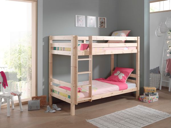 Etagen-Hochbett Pino 160 cm Höhe, Ausf. Kiefer massiv natur lackiert
