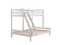 Familienbett Martin 90 x 200 und 140 x 200 cm, mit Leiter in Kiefer massiv weiß