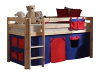 Spielbett Pino mit Textilset "Domino", Ausf. Kiefer massiv natur lackiert
