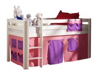 Spielbett Pino mit Textilset "Bella", Ausf. Kiefer massiv natur lackiert
