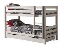 Etagenbett Pino 140 cm Höhe, Ausf. Kiefer massiv weiss lackiert