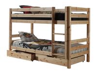 Etagenbett Pino 140 cm Höhe, Ausf. Kiefer massiv natur lackiert