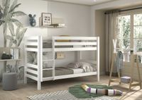 Etagen-Hochbett Pino 140 cm Höhe, Ausf. Kiefer massiv weiß lackiert